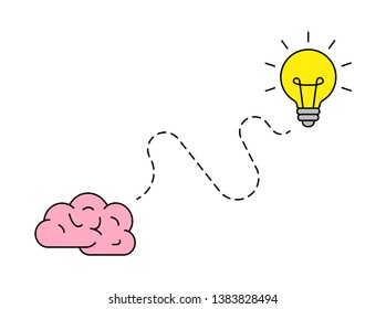 Bright idea icon. Bulb icon. Brainstorming. Creativity Idea Vector illustration
