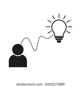 Bright idea icon. Bulb icon. Vector illustration. EPS 10.