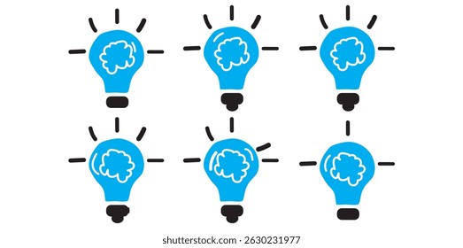 Bright idea icon : Illustration of a glowing light bulb Symbol of creativity, inspiration. For use in presenting marketing materials to present creative ideas and new ideas. eps 10