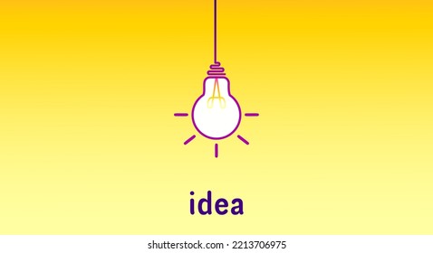 Bright idea and insight concept with light bulb. Trendy flat vector light bulb icons with concept of idea