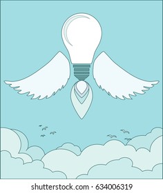 bright idea light bulb concept. Stock flat vector illustration.