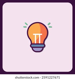 Bright Idea Light Bulb Icon, Innovative Solution Concept