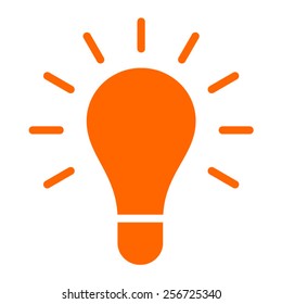 Bright idea light bulb / lightbulb flat icon for apps and websites