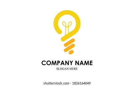 Logo de bombilla de idea brillante vector creativo