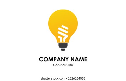 Bright idea light bulb logo creative vector