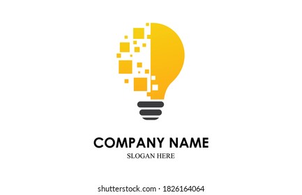 Logo de bombilla de idea brillante vector creativo