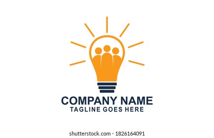 Bright idea light bulb logo creative vector
