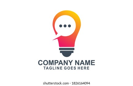 Bright idea light bulb logo creative vector