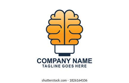 Bright idea light bulb logo creative vector