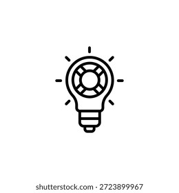 Bright Idea Lightbulb With Lifesaver Inside Innovative