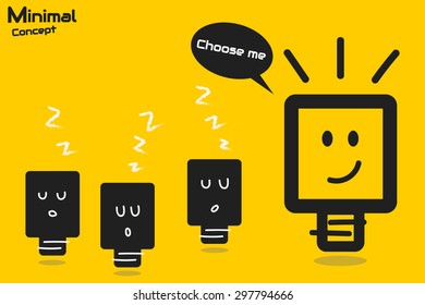 bright idea minimal concept