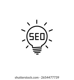 Helle Idee der SEO-Optimierung mit strahlender Lichtkontur