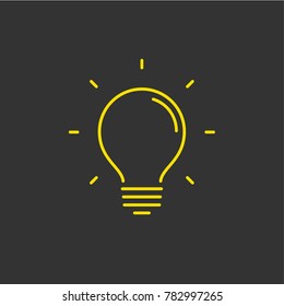 Bright idea symbol, light bulb, thin linear icon