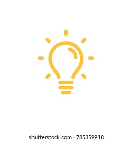 Bright Idea Symbol, Light Bulb, Bold Linear Icon