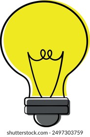 Bright Idea Yellow Light Bulb Illustration