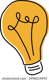 Bright Idea Yellow Light Bulb Illustration