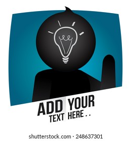 Bright ideas. Figure man. Vector illustration