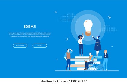 Bright ideas - flat design style colorful banner