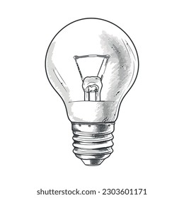 Bright ideas illuminated by glowing light bulb over white