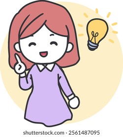 Bright Ideas Moment Girl Sharing Insight Vector. Perfect for educational materials, online courses, and any digital content aiming to attract a youthful audience