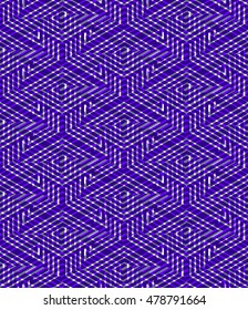 Bright illusory abstract geometric seamless pattern with 3d geometric figures. Vector transparent superimpose backdrop.