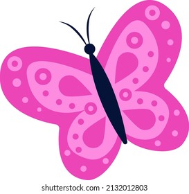 A bright illustration of a butterfly on a white background, a vector insect, an idea for a logo, coloring books, magazines, printing on clothes, advertising. Beautiful butterfly illustration.