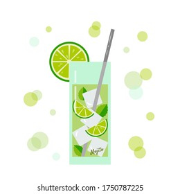 Bright illustration of a cocktail with various fruits or berries. Suitable for decorating menus, icons on social networks, thematic decor. For the summer mood.