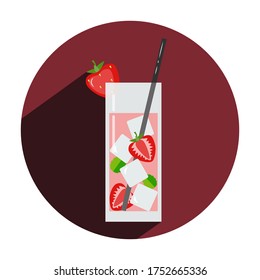 Bright illustration of a cocktail with various fruits or berries. Suitable for decorating menus, icons on social networks, thematic decor. For the summer mood.