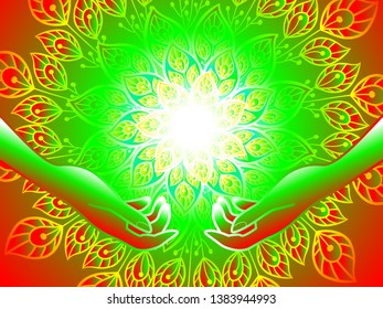 bright illustration in ethnic style, multi-color