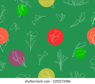 Bright illustration, floral spring seamless pattern