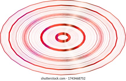 Ilustración brillante de un degradado de formas de líneas rojas en un fondo blanco