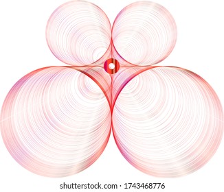 Bright illustration of a gradient of red lines shapes on a white background