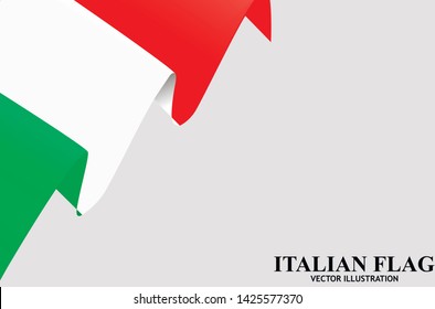 Bright illustration with italian flag. Happy Italy day background. Background with flag of Italy. Vector illustration.