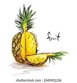A bright illustration of pineapple.