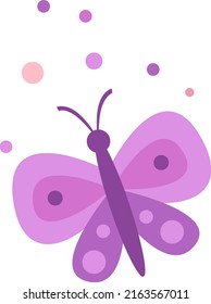 Bright illustration of a purple butterfly on a white background, vector illustration,logo idea,coloring pages, magazines, printing on clothes, advertising, marketing. Beautiful butterfly illustration.