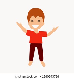 Bright illustration with smiling boy. Vector illustration