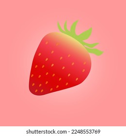 Helle Illustration von Erdbeeren. Banner. Vektorgrafiken im Flachstil