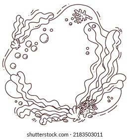 Bright illustration with underwater elements. Cute vector illustration for kids prints, greeting cards, poster. Doodle art 