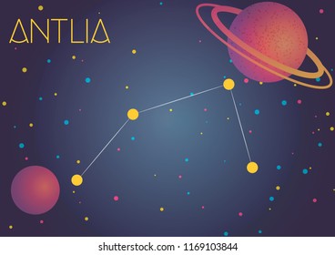Bright image of the constellation Antlia. Kids who are fond of astronomy will like it very much.
