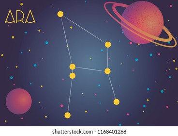 Bright image of the constellation Ara. Kids who are fond of astronomy will like it very much.
