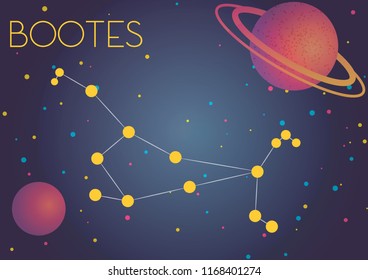 Bright image of the constellation Bootes. Kids who are fond of astronomy will like it very much.