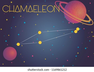 Bright image of the constellation Chamaeleon. Kids who are fond of astronomy will like it very much.