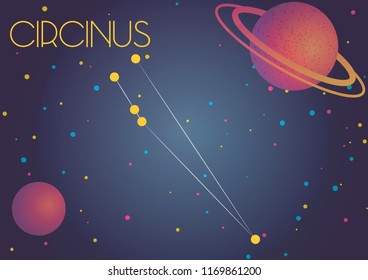 Bright image of the constellation Circinus. Kids who are fond of astronomy will like it very much.