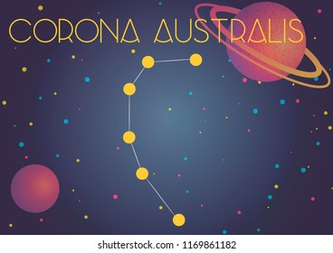 Bright image of the constellation Corona Australis. Kids who are fond of astronomy will like it very much.