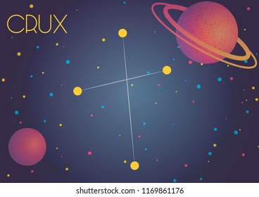 Bright image of the constellation Crux. Kids who are fond of astronomy will like it very much.