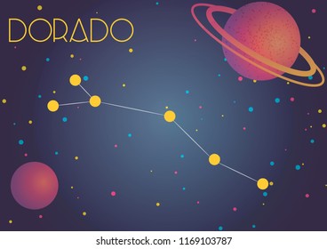 Bright image of the constellation Dorado. Kids who are fond of astronomy will like it very much.