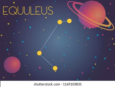 Bright image of the constellation Equuleus. Kids who are fond of astronomy will like it very much.