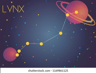 Bright image of the constellation Lynx. Kids who are fond of astronomy will like it very much.