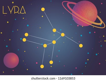 Bright image of the constellation Lyra. Kids who are fond of astronomy will like it very much.