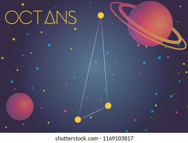 Bright image of the constellation Octans. Kids who are fond of astronomy will like it very much.